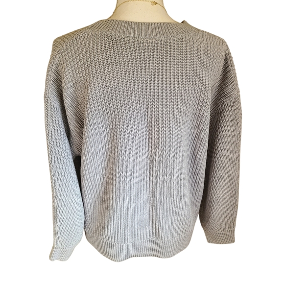 gap crewneck ribbed sweater grey size L - Picture 2 of 5